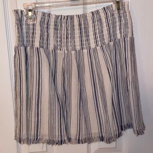 White and blue stripped skirt